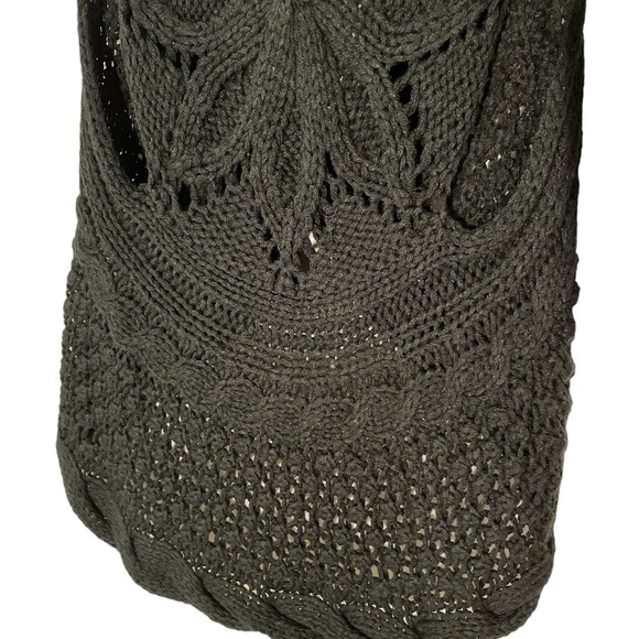 Mud Pie Women’s Crochet Open Front Sweater Cardigan Vest - Picture 5 of 9